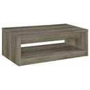 Coaster Furniture Felix 707728 2-Drawer Rectangular Engineered Wood Coffee Table - Grey Driftwood IMAGE 6