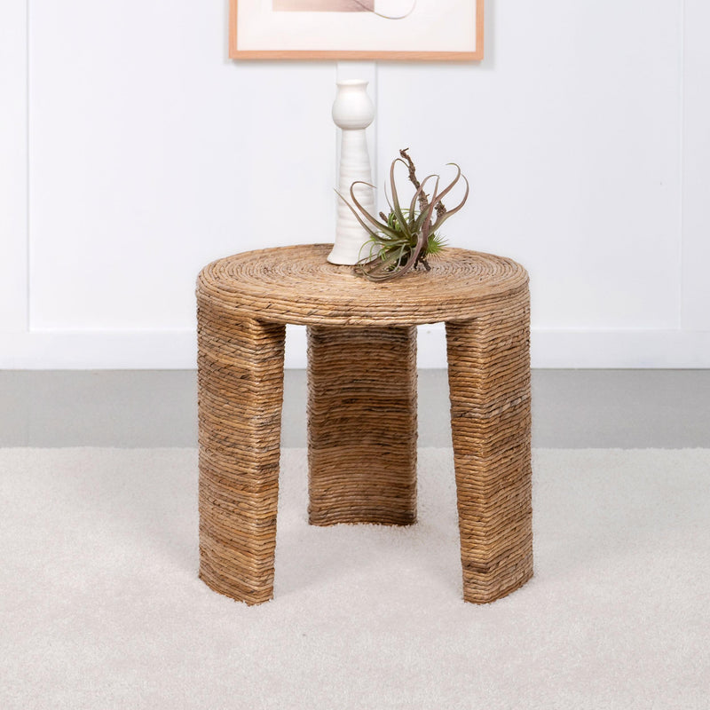  Coaster Furniture Artina 708507 Woven Rattan Round Side End Table - Natural Brown IMAGE 2