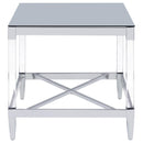  Coaster Furniture Lindley 709727 Square Tempered Mirror Acrylic Side End Table - Chrome IMAGE 5