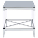  Coaster Furniture Lindley 709727 Square Tempered Mirror Acrylic Side End Table - Chrome IMAGE 6