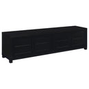 Coaster Furniture Jupiter 736303 4-Door 79" TV Stand Media Console with Framed Glass Panels - Black IMAGE 1