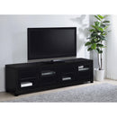 Coaster Furniture Jupiter 736303 4-Door 79" TV Stand Media Console with Framed Glass Panels - Black IMAGE 2