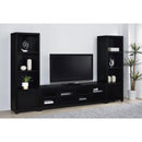 Coaster Furniture Jupiter 736303 4-Door 79" TV Stand Media Console with Framed Glass Panels - Black IMAGE 9