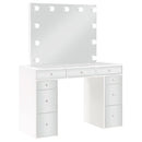  Coaster Furniture Regina 930245 Makeup Vanity Table Set with Lighting - White IMAGE 3