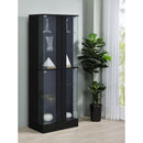  Coaster Furniture Cabra 950398 4-door LED Curio Display Cabinet - Black High Gloss IMAGE 2