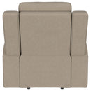  Coaster Furniture Brentwood 610283 Upholstered Recliner Chair - Taupe IMAGE 7