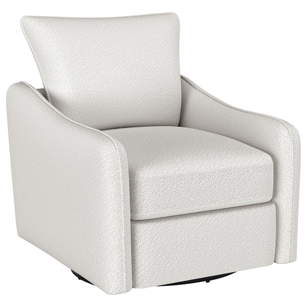  Coaster Furniture Madia 903391 Upholstered Sloped Arm Swivel Glider Chair - Vanilla IMAGE 1