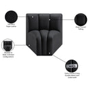 Meridian Arc Black Vegan Leather Curved Corner IMAGE 10