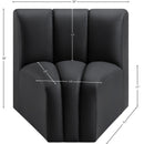 Meridian Arc Black Vegan Leather Curved Corner IMAGE 11