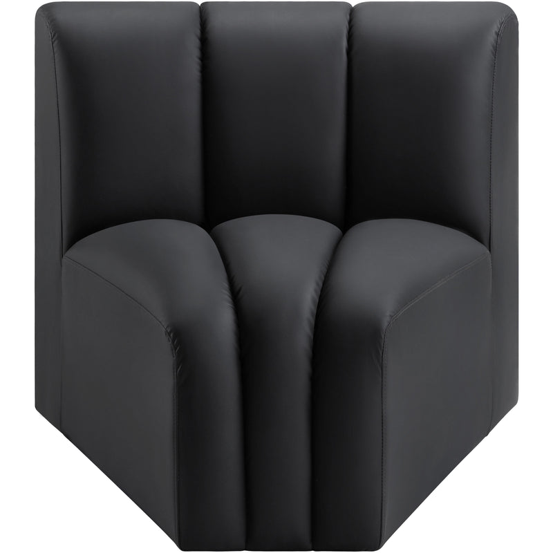 Meridian Arc Black Vegan Leather Curved Corner IMAGE 3