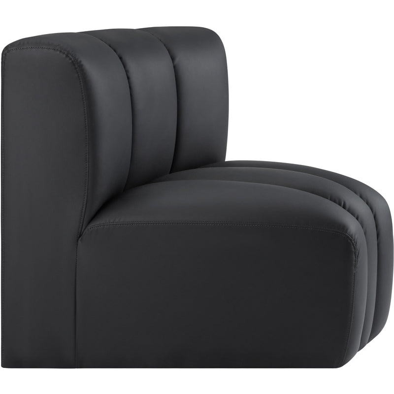 Meridian Arc Black Vegan Leather Curved Corner IMAGE 4