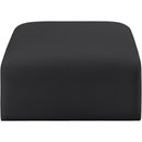 Meridian Arc Black Vegan Leather Ottoman IMAGE 3
