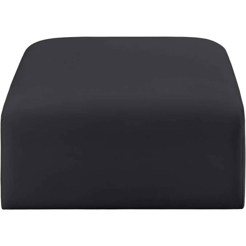 Meridian Arc Black Vegan Leather Ottoman IMAGE 3