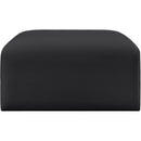 Meridian Arc Black Vegan Leather Ottoman IMAGE 4