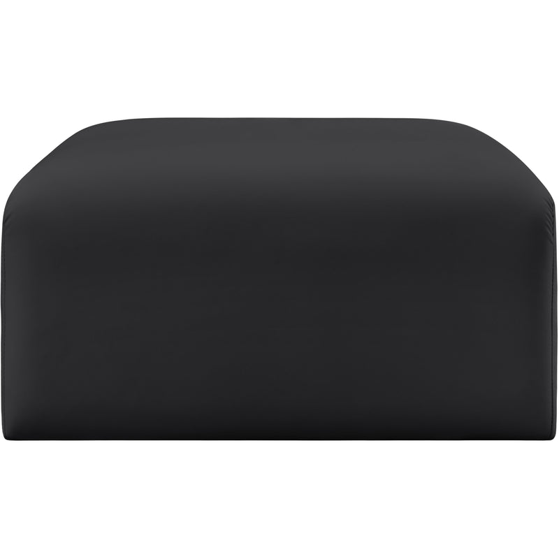 Meridian Arc Black Vegan Leather Ottoman IMAGE 4