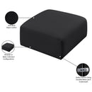 Meridian Arc Black Vegan Leather Ottoman IMAGE 6
