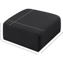 Meridian Arc Black Vegan Leather Ottoman IMAGE 7