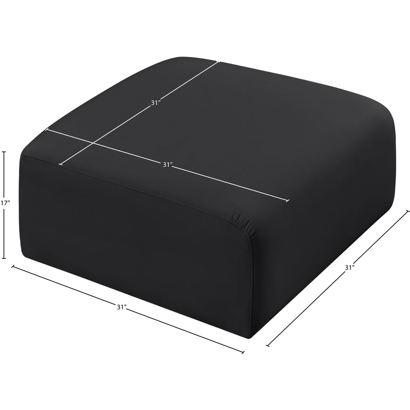 Meridian Arc Black Vegan Leather Ottoman IMAGE 7