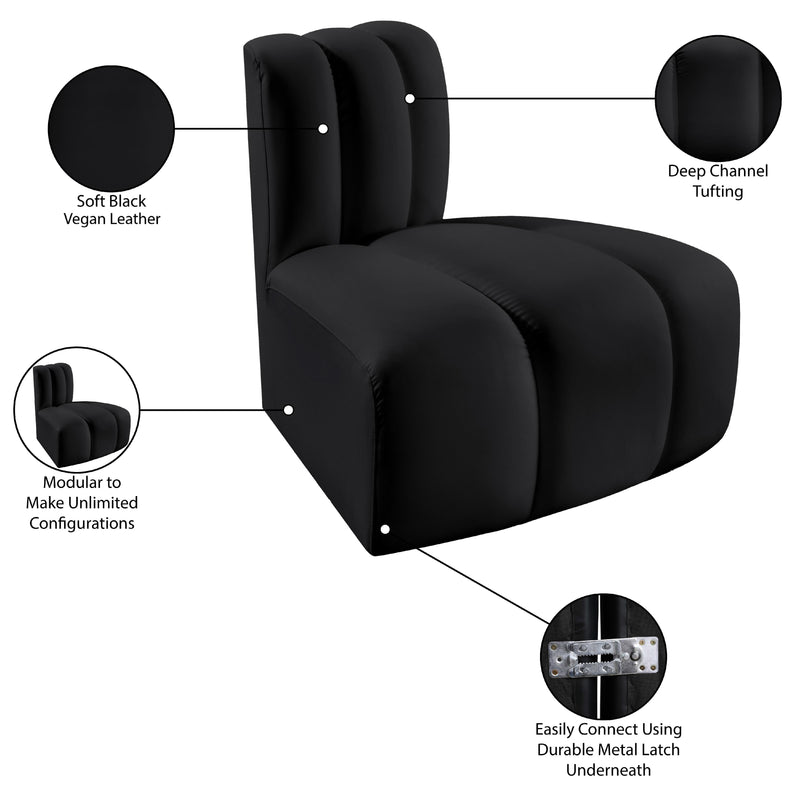 Meridian Arc Black Vegan Leather Reverse Corner IMAGE 13