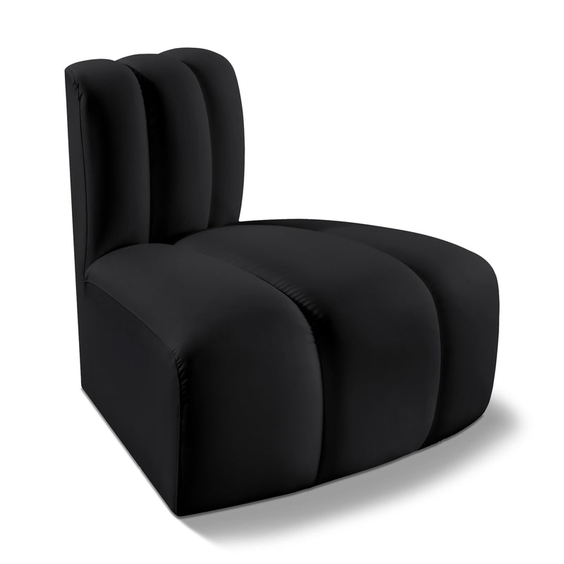 Meridian Arc Black Vegan Leather Reverse Corner IMAGE 1