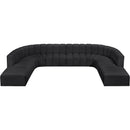 Meridian Arc Black Vegan Leather 10 pc Modular Sectional IMAGE 3