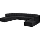 Meridian Arc Black Vegan Leather 10 pc Modular Sectional IMAGE 4