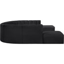 Meridian Arc Black Vegan Leather 10 pc Modular Sectional IMAGE 5