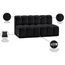 Meridian Arc Black Vegan Leather 2 pc Modular Sectional IMAGE 11