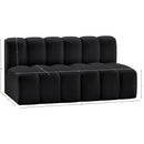 Meridian Arc Black Vegan Leather 2 pc Modular Sectional IMAGE 12