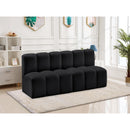 Meridian Arc Black Vegan Leather 2 pc Modular Sectional IMAGE 2