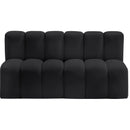 Meridian Arc Black Vegan Leather 2 pc Modular Sectional IMAGE 3