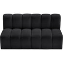 Meridian Arc Black Vegan Leather 2 pc Modular Sectional IMAGE 4