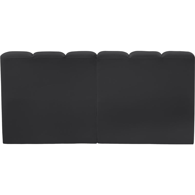Meridian Arc Black Vegan Leather 2 pc Modular Sectional IMAGE 6