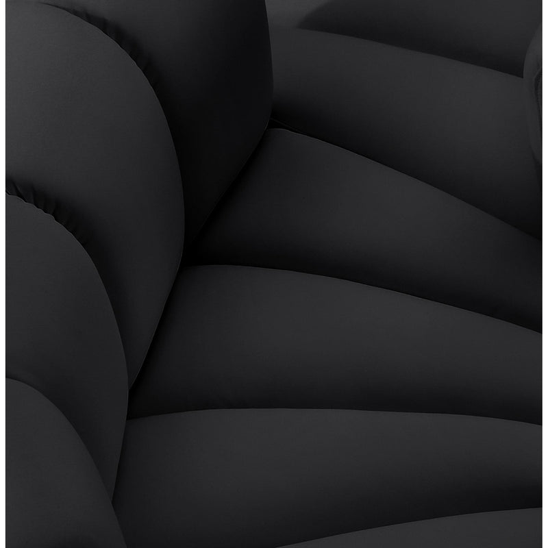 Meridian Arc Black Vegan Leather 2 pc Modular Sectional IMAGE 7