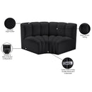 Meridian Arc Black Vegan Leather 2 pc Modular Sectional IMAGE 10