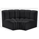 Meridian Arc Black Vegan Leather 2 pc Modular Sectional IMAGE 11