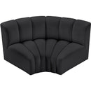 Meridian Arc Black Vegan Leather 2 pc Modular Sectional IMAGE 3