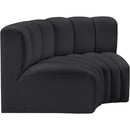Meridian Arc Black Vegan Leather 2 pc Modular Sectional IMAGE 4