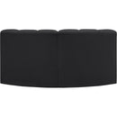 Meridian Arc Black Vegan Leather 2 pc Modular Sectional IMAGE 5