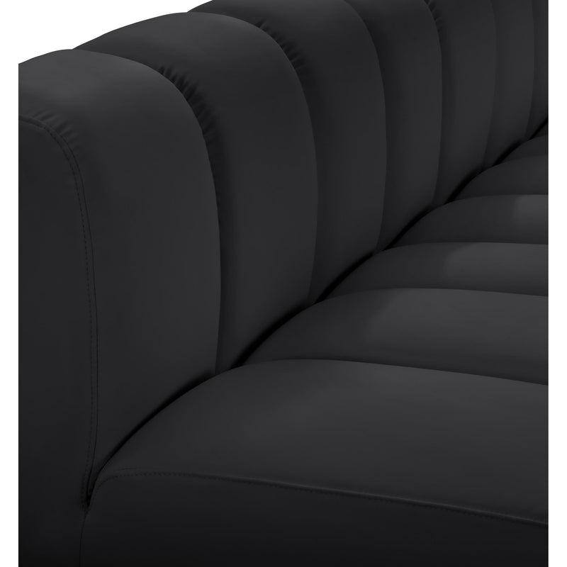 Meridian Arc Black Vegan Leather 2 pc Modular Sectional IMAGE 8