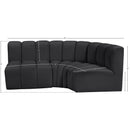 Meridian Arc Black Vegan Leather 3 pc Modular Sectional IMAGE 12