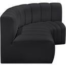 Meridian Arc Black Vegan Leather 3 pc Modular Sectional IMAGE 5
