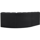 Meridian Arc Black Vegan Leather 3 pc Modular Sectional IMAGE 6