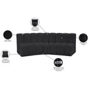 Meridian Arc Black Vegan Leather 3 pc Modular Sectional IMAGE 11