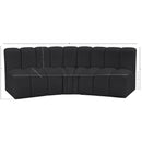 Meridian Arc Black Vegan Leather 3 pc Modular Sectional IMAGE 12