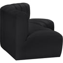 Meridian Arc Black Vegan Leather 3 pc Modular Sectional IMAGE 5