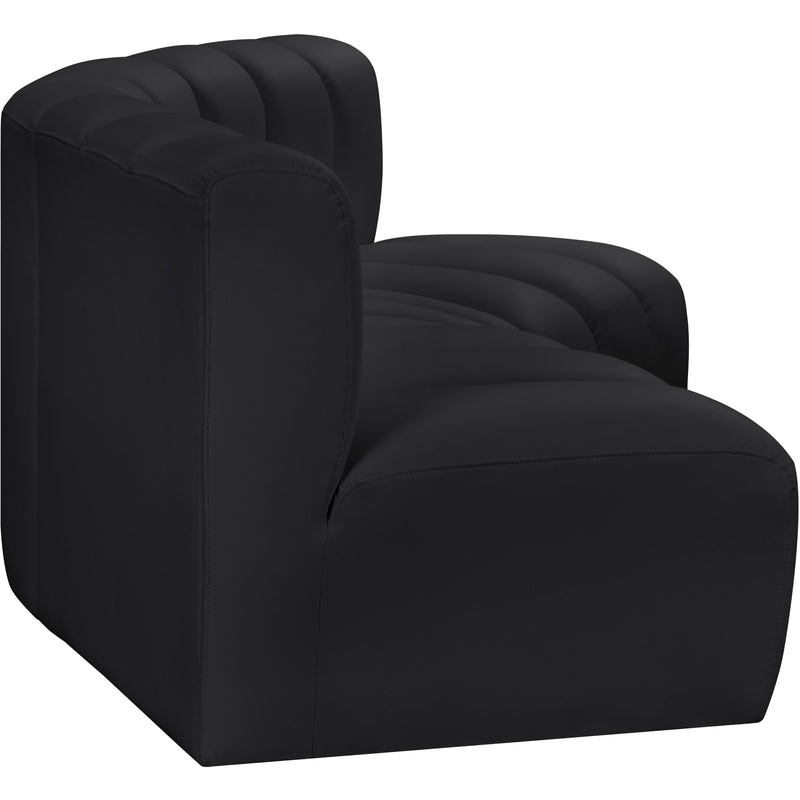 Meridian Arc Black Vegan Leather 3 pc Modular Sectional IMAGE 5