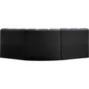 Meridian Arc Black Vegan Leather 3 pc Modular Sectional IMAGE 6