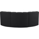 Meridian Arc Black Vegan Leather 3 pc Modular Sectional IMAGE 6