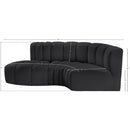 Meridian Arc Black Vegan Leather 3 pc Modular Sectional IMAGE 12